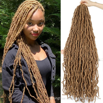 Synthetic Hair Soft Nu Faux Rasa Locs Braids Dreadlocks Goddess Nu Faux Locs Curly Braid Wavy Preloop Crochet Braiding